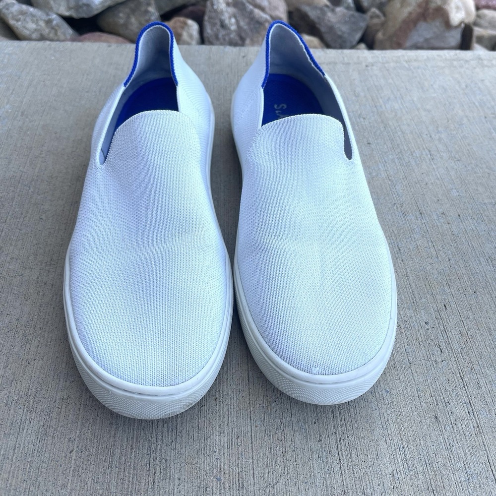 Rothys The Original Slip On Sneakers Womens Sz 8.5 Shoes White Round Toe Casual